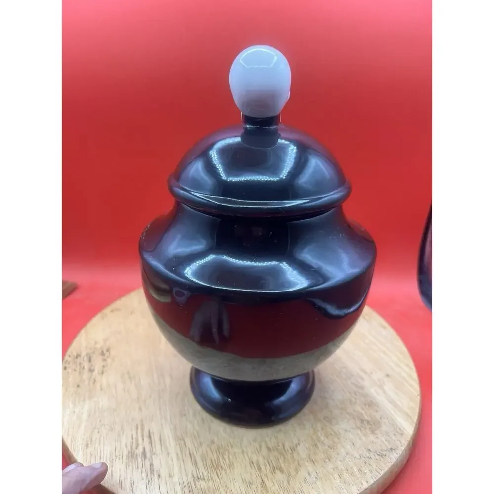 Hyde and Eek! Cookie Jar Urn - Skull Black Ceramic Trick Or Trick Halloween